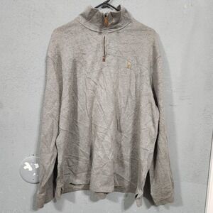 Polo Ralph Lauren Men's Gray Quarter Zip Pullover Sweater XL Embroidered Pony